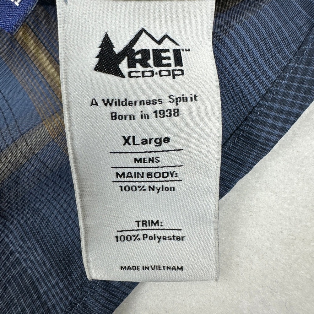 REI Co-op Mens XL Blue Plaid Long Sleeve Button Down Hiking Shirt Ripstop Vented - Picture 11 of 15